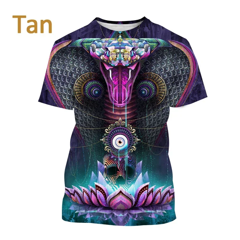 Men's Cobra Art Short-sleeve T Shirt Animal Snake Casual Fashion T Shirt Viper Harajuku Print Streetwear Top