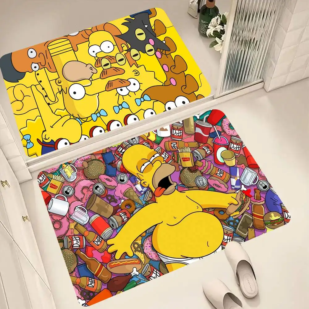 Cartoons Animations The S-Simpsons Floor Mat Suitable For Living Room Kitchen Bathroom Non-slip Mat Household Foot Mat