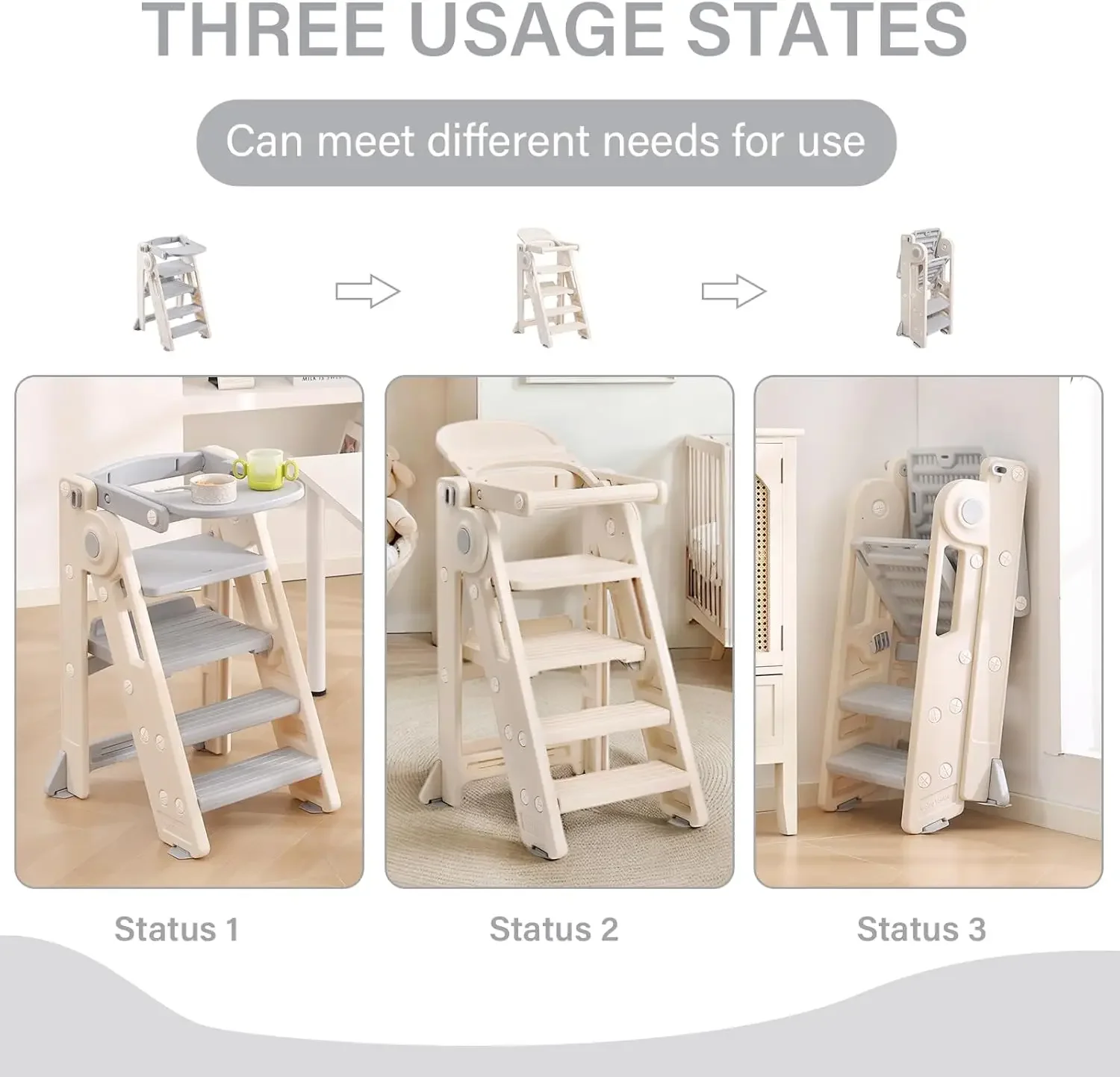 Children's Ladder Learning Tower, Multi-Functional Dining Chair