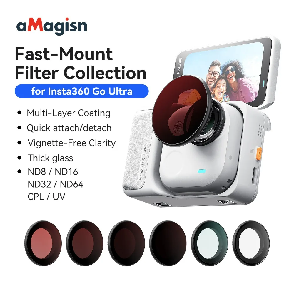 �y�Z�[�����zaMagisn�����Y�t�B���^�[�Z�b�g Insta360 Go Ultra�J�����A�N�Z�T���[�p�AUV CPL ND8 ND16 ND32 ND64 HD�����Y�t�B���^�[�ی�J�o�[