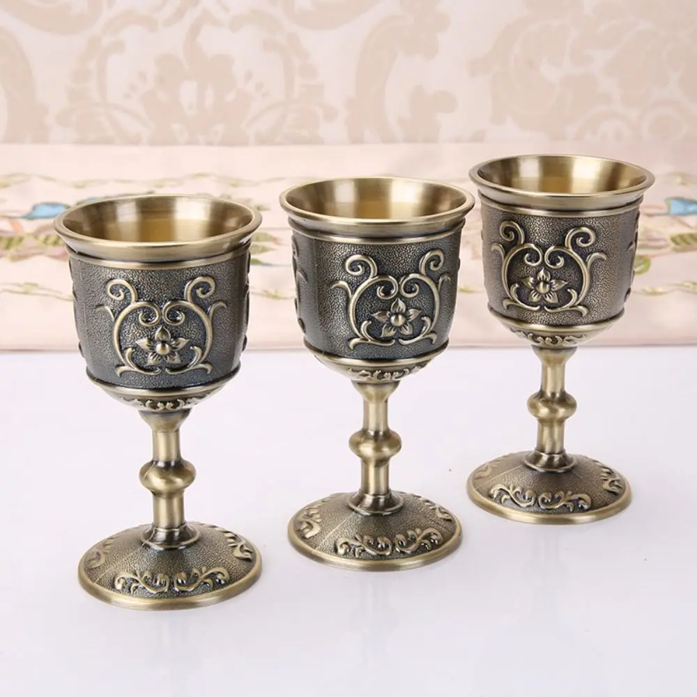 

Creative Water Cups Wine Cup Wine Divider Flower Pattern Goblet Wear Resistant Zinc Alloy Tea Cup Bar