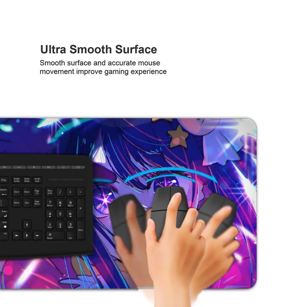 Oshi No Ko Hoshino Ai Speed Locking Edge Large XXL Computer Mouse Pad Gamer Desk Mat Mousepad Keyboard Cute Mause Mat Mause Pads