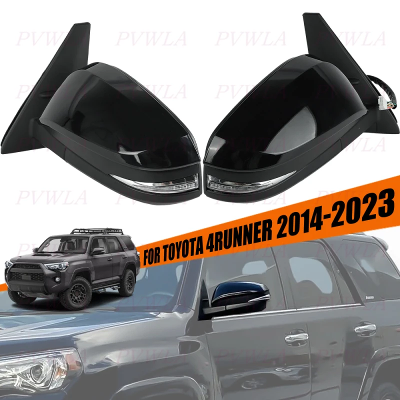 

14PIN Black Painted Camera Power Fold Rear Mirror Assembly For Toyota 4RUNNER 2014 2015 2016 2017 2018 2019 2020 2021 2022 2023