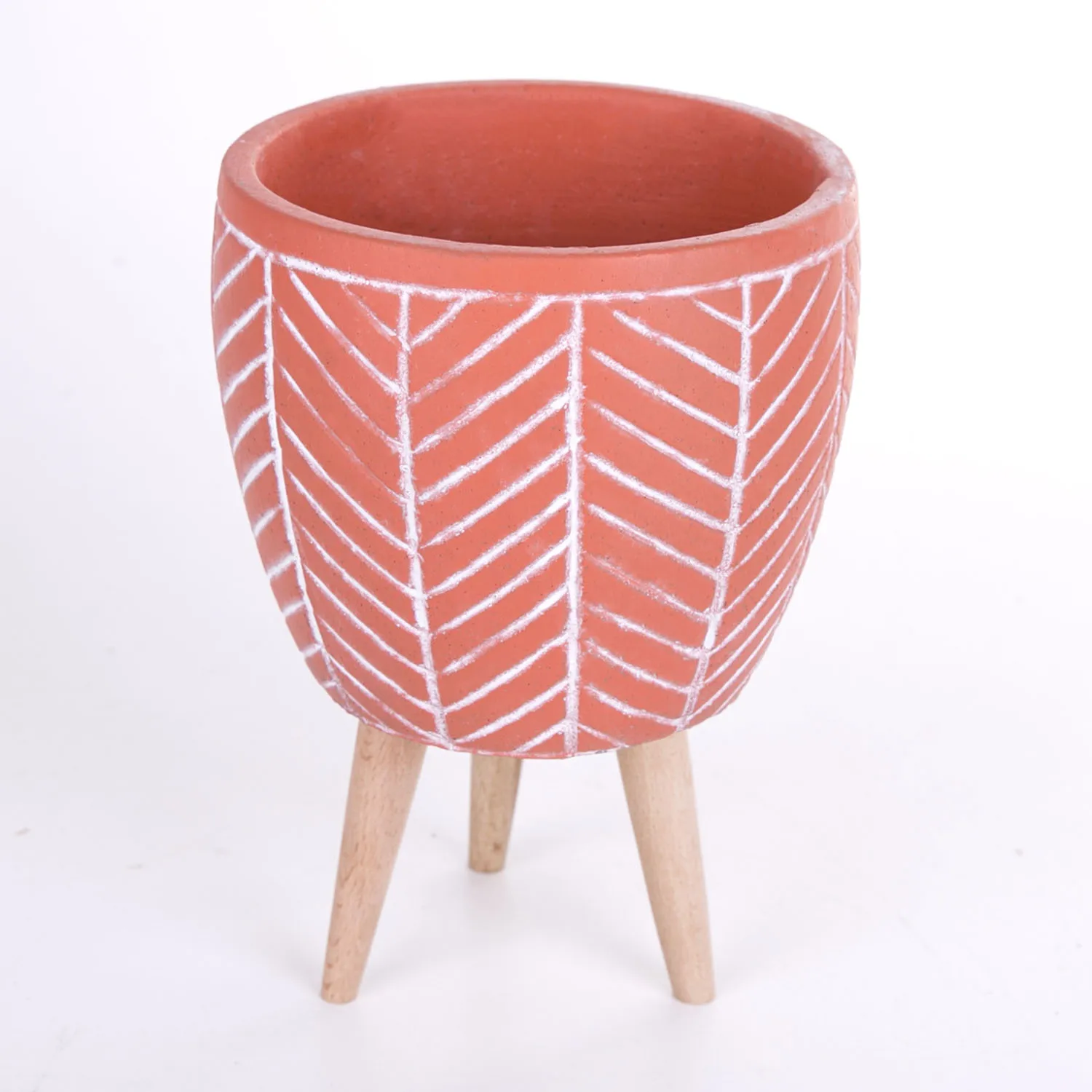 

Leaf striped tile color concrete flower pot 13,5x x Cm