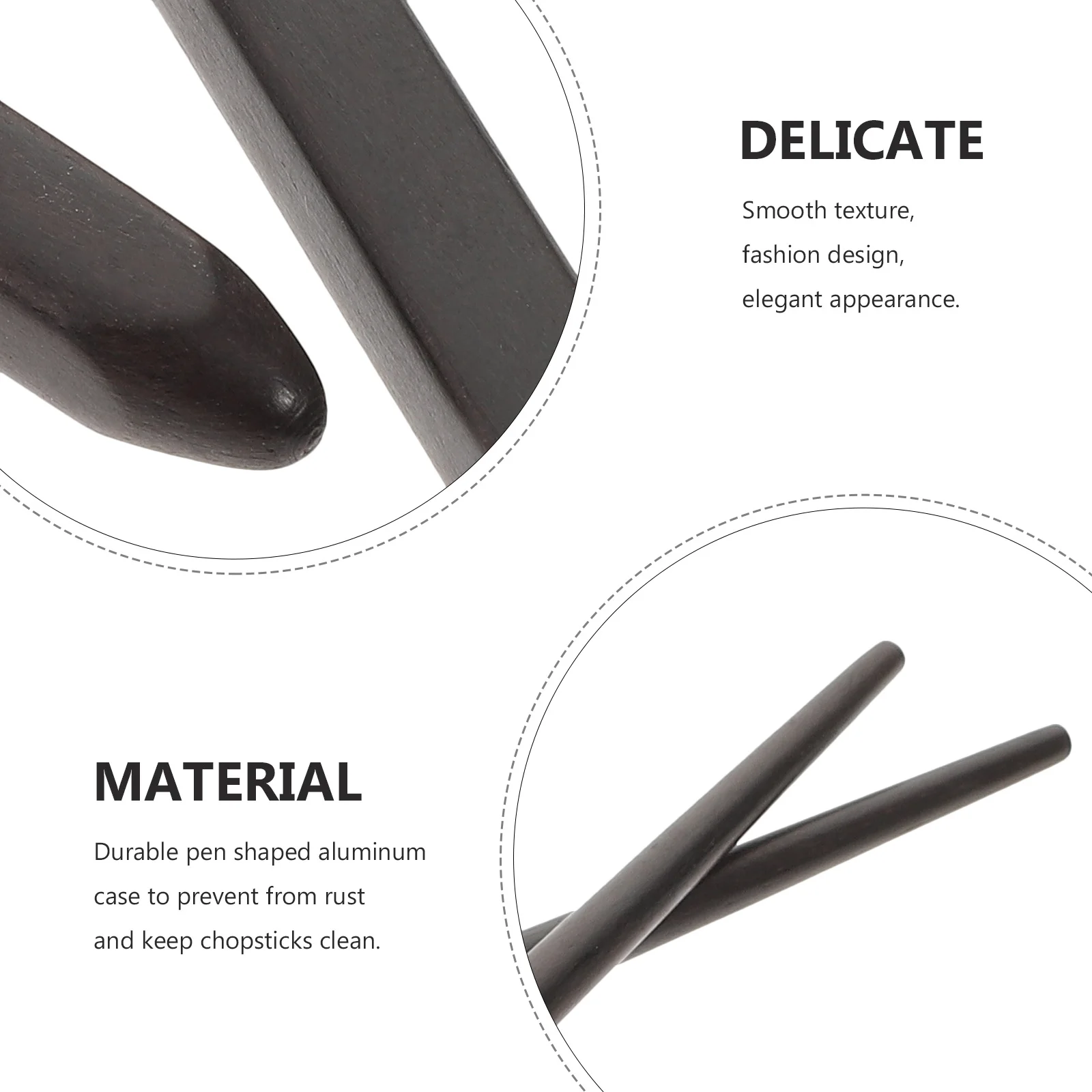 

Portable Ebony Chopsticks Foldable Travel Wooden Chopsticks With Aluminum Case Lightweight Design For