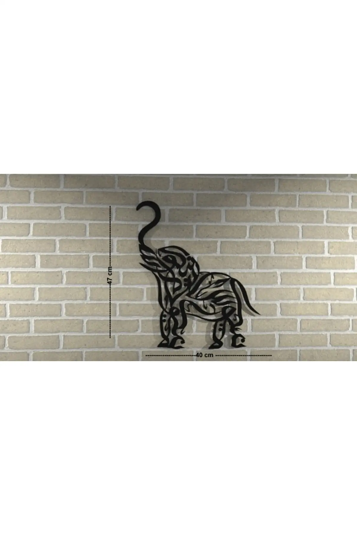 Decorative elephant patterned wall table with decorative elephant pattern