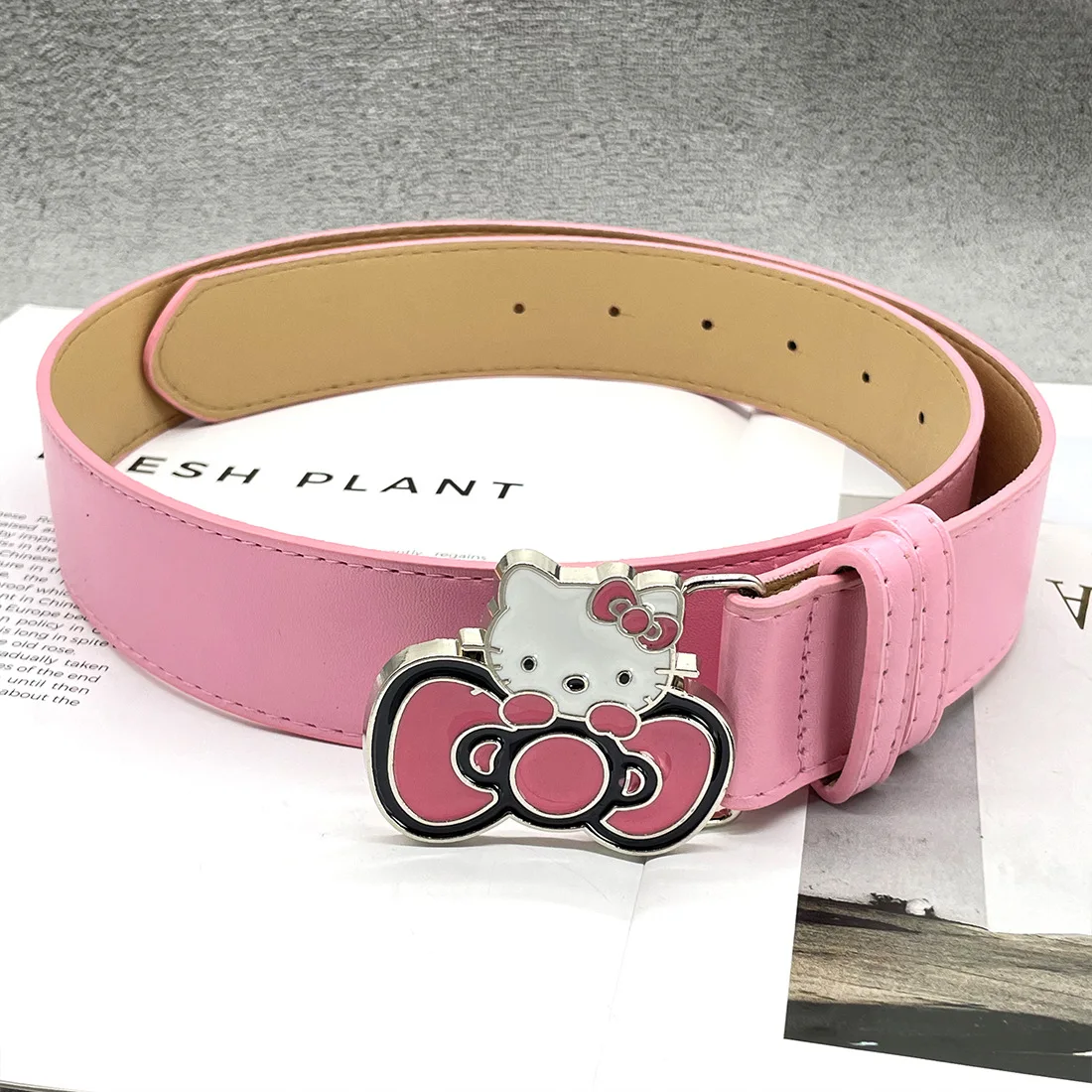 Hello Kitty cintura in vita Sanrio Cartoon strass cintura intarsiata moda Jeans cintura accessori regalo di compleanno carino