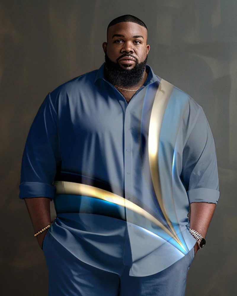 Biggmans Business Fashion Big And Tall Suit Shirt Top For Summer Men\'s Clothing Long sleeve Lapel Leisure Man Plus Size 9Xl