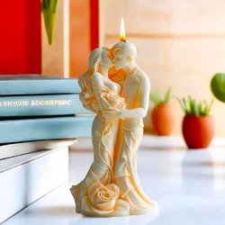 Kissing Couple Candle Silicone Mold Valentine's Day Lovers Embrace Candle Mold DIY Handmade Aromatherapy Gypsum Resin Mould