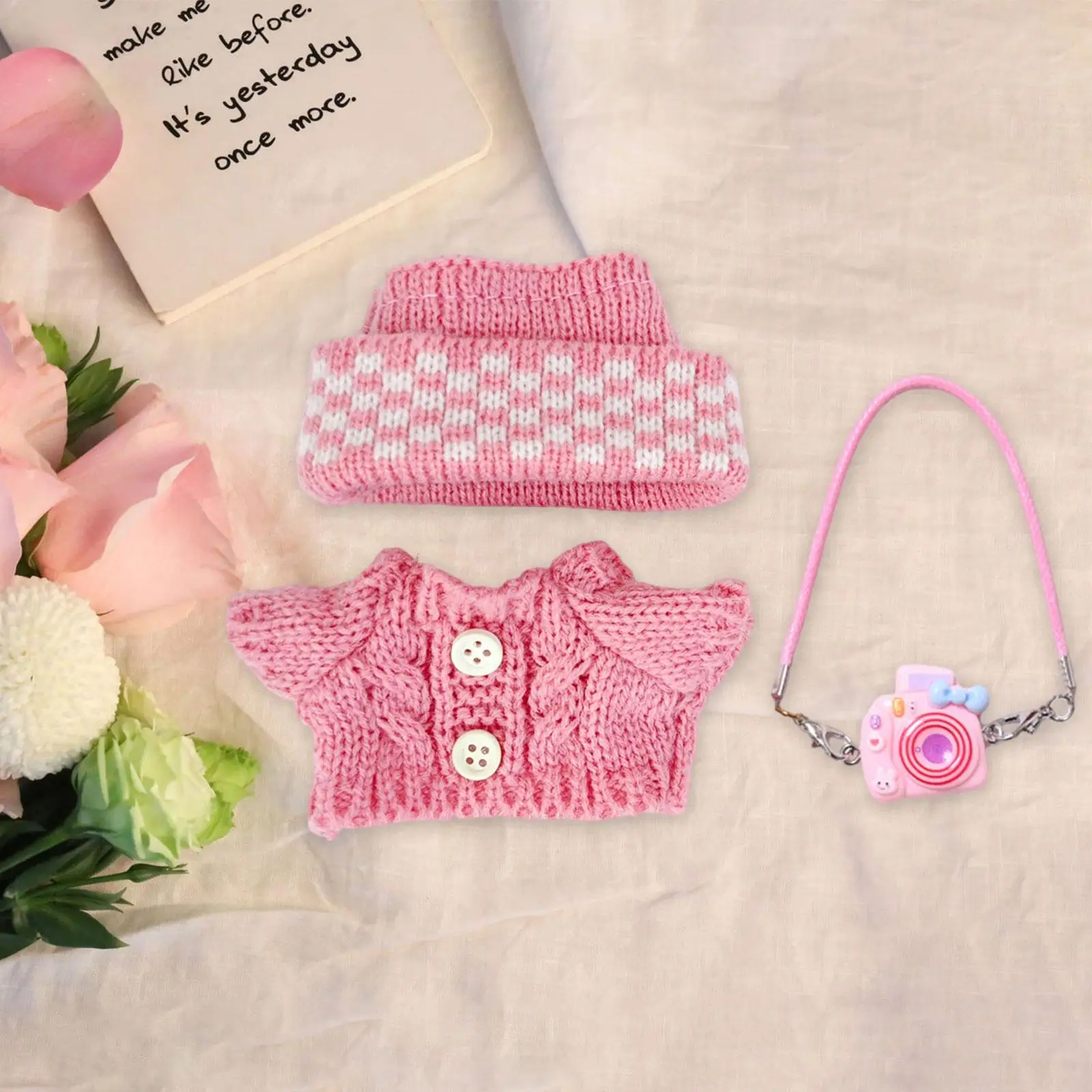 Mini Dolls Clothes Soft Clothing Dress Toys Fashion Decor Costume Sweater and Headwear DIY Supplies Cosplay Gifts Birthday