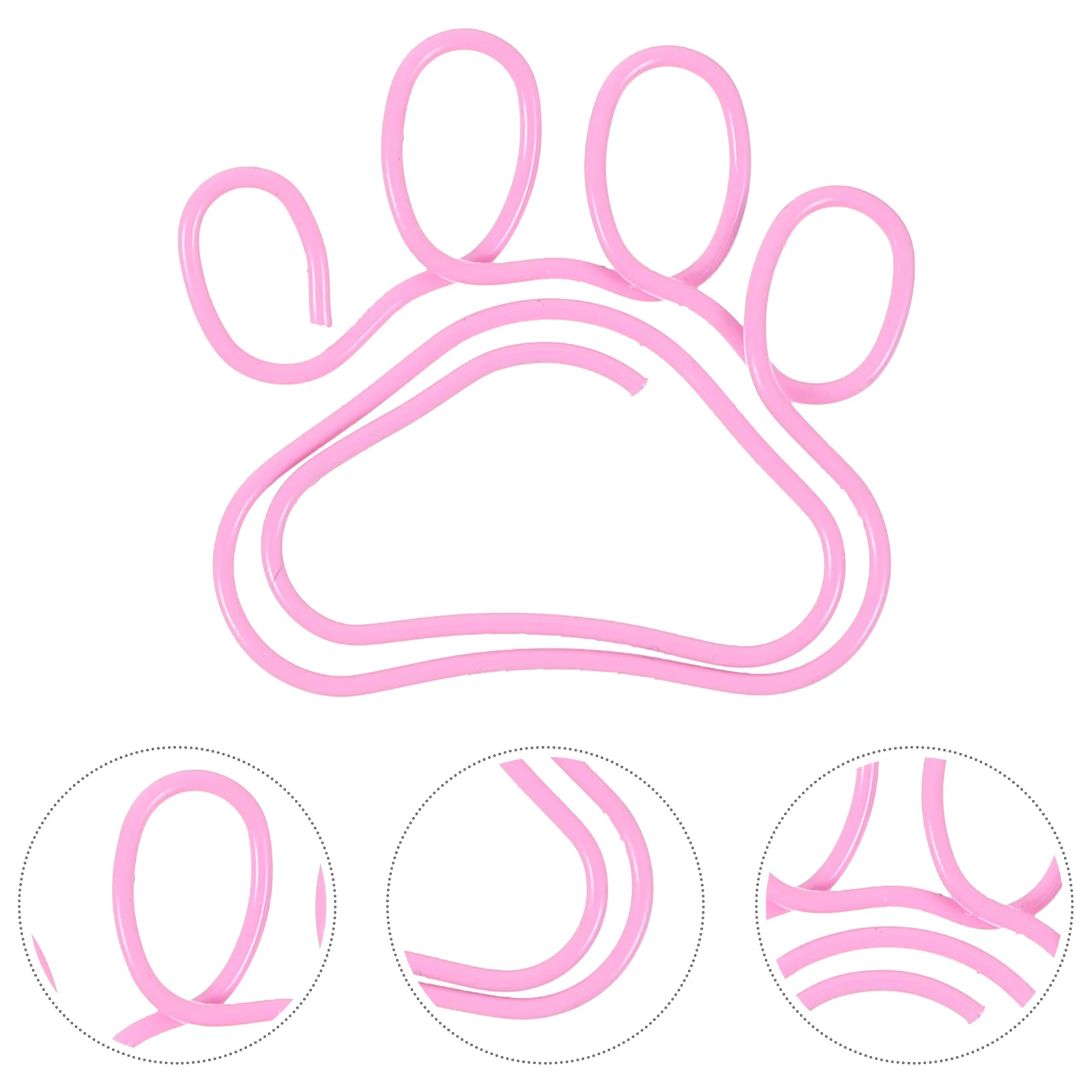 

20 Pcs Cartoon Paw Print Paper Clip Funny Paperclips Office Cat Metal Folder Unique