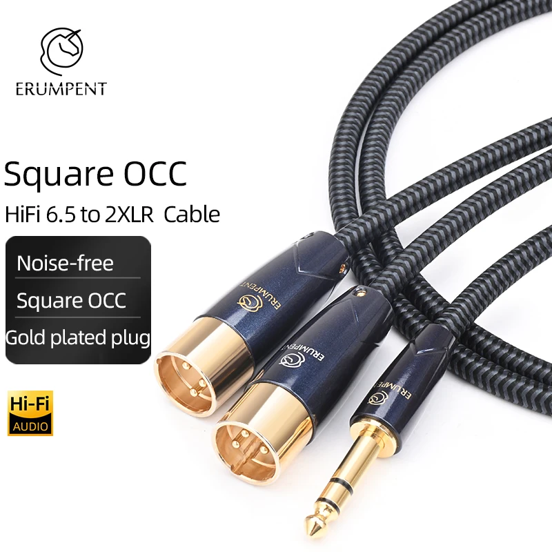 

Hi-end HiFi 6.5mm to 2XLR Aduio Cable 6.35 TRS to 3Pin 2XLR Balanced Male and Female Cable for Mixer Speaker AMP