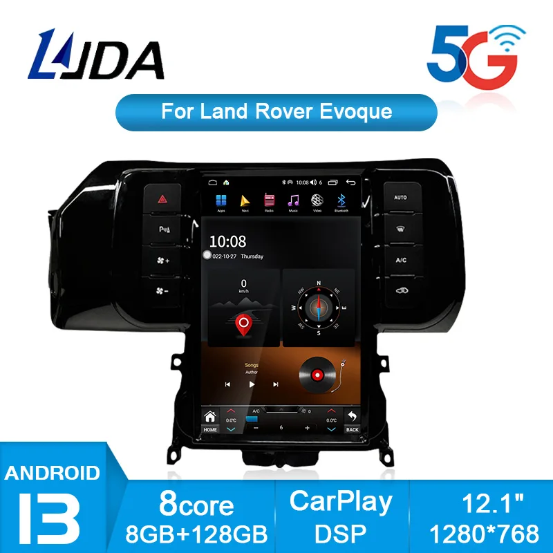 

12.1" 8+128GB Android 13 Car Multimedia Player For Range Rover Evoque 2014 - 2018 GPS Navigation Car Radio Stereo Audio Carplay