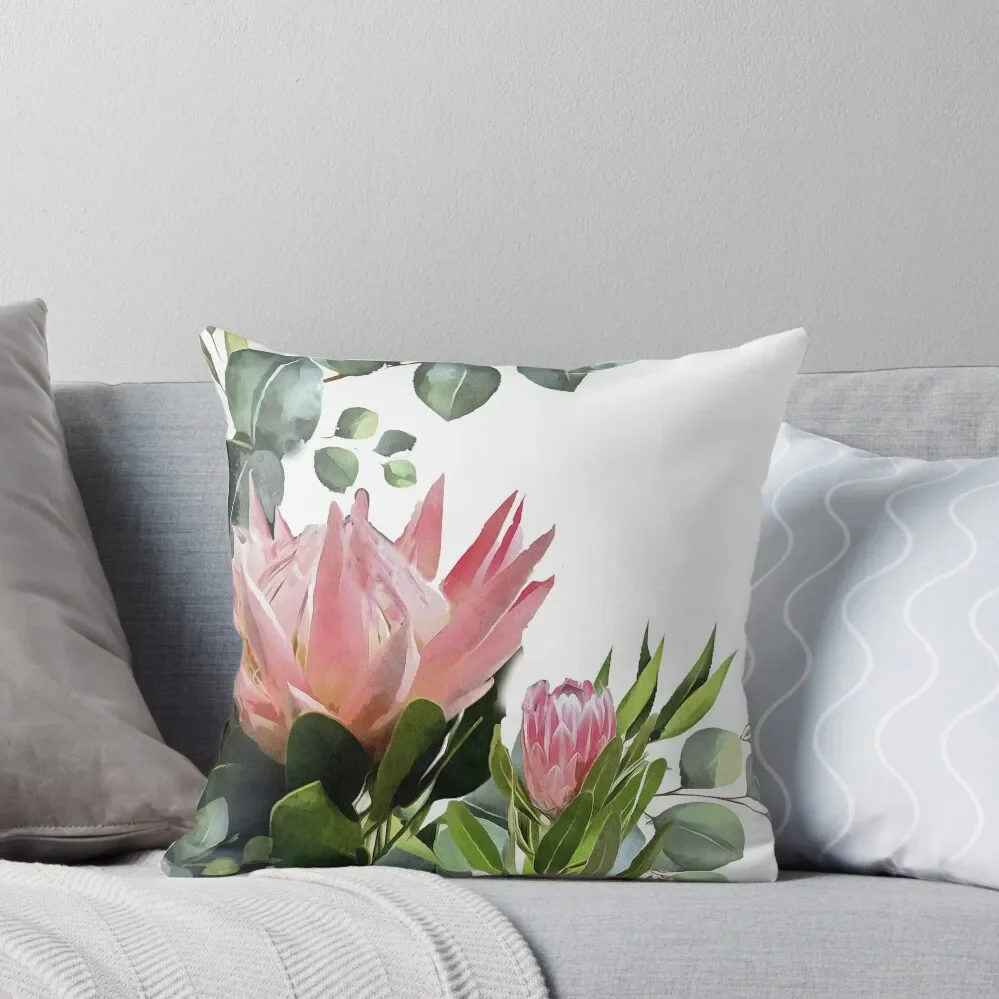 

protea white Throw Pillow Pillow Cover bed pillows Sofa Cushions Covers Cushions Home Decor