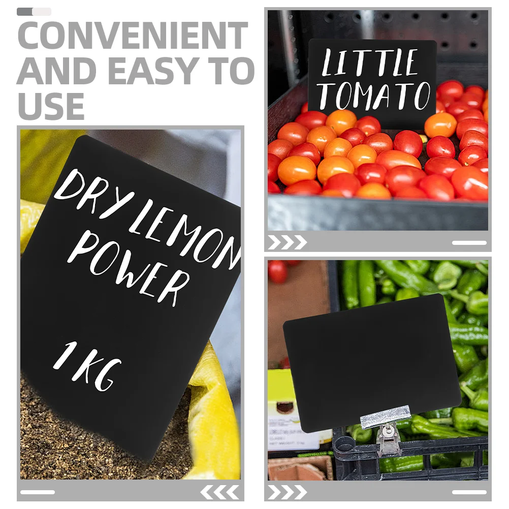 12 Pcs Food Label Sign Display Tag Blackboard Drawing Blackboards Price Abs Advertising Labels Rack