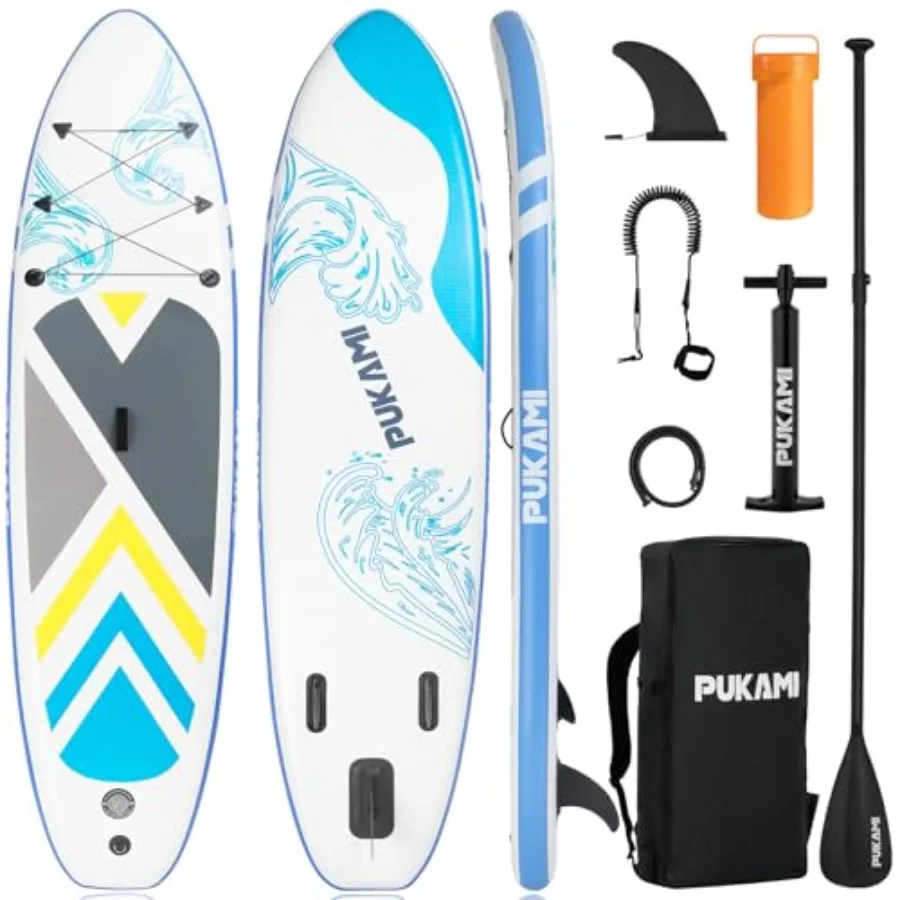 

Inflatable Paddle Board for Adults 10.6' Wide Stable SUP with Non-Slip Deck Surf Control Premium Accessories Carry Bag