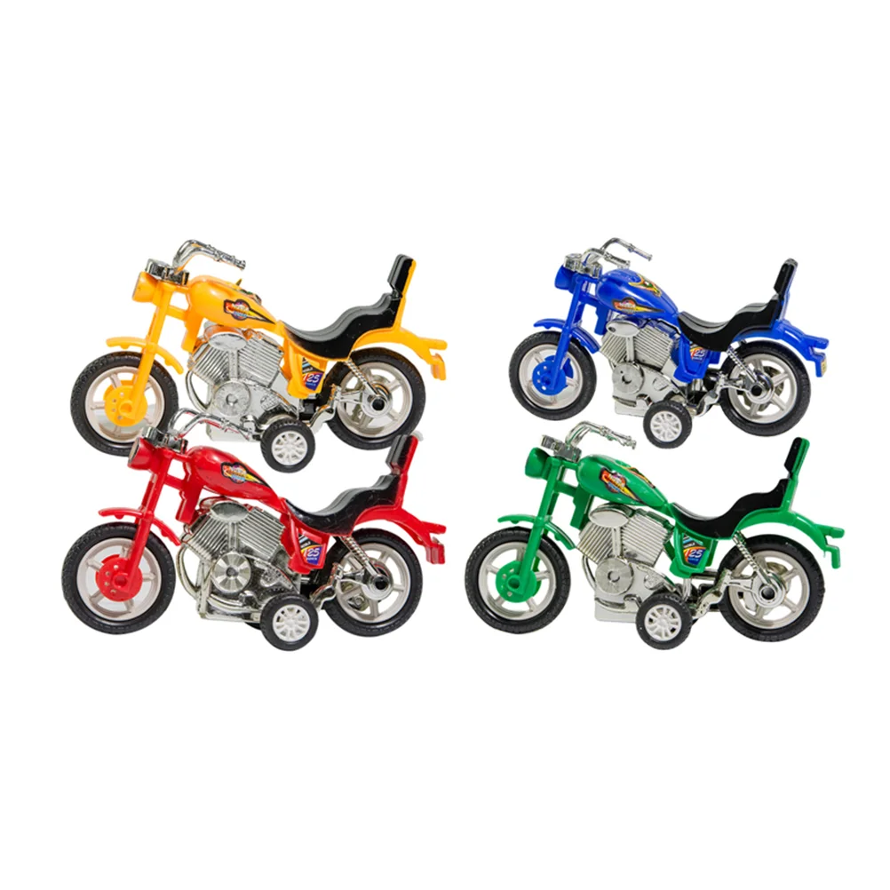 4 Pcs Friction Powered Toy Kids Motorbike Toys Mini Motorcycle Model Airplane Inertial for