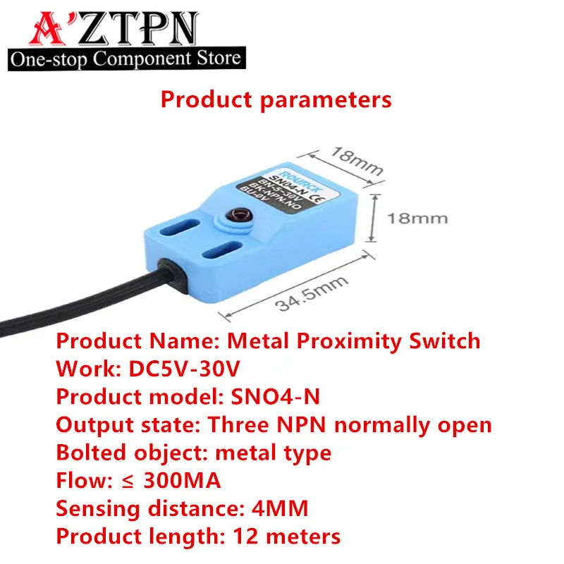 Metal sensor SN04-N proximity switch three wire NPN normally open DC 5V-30V limit sensor 4mm SN04-N