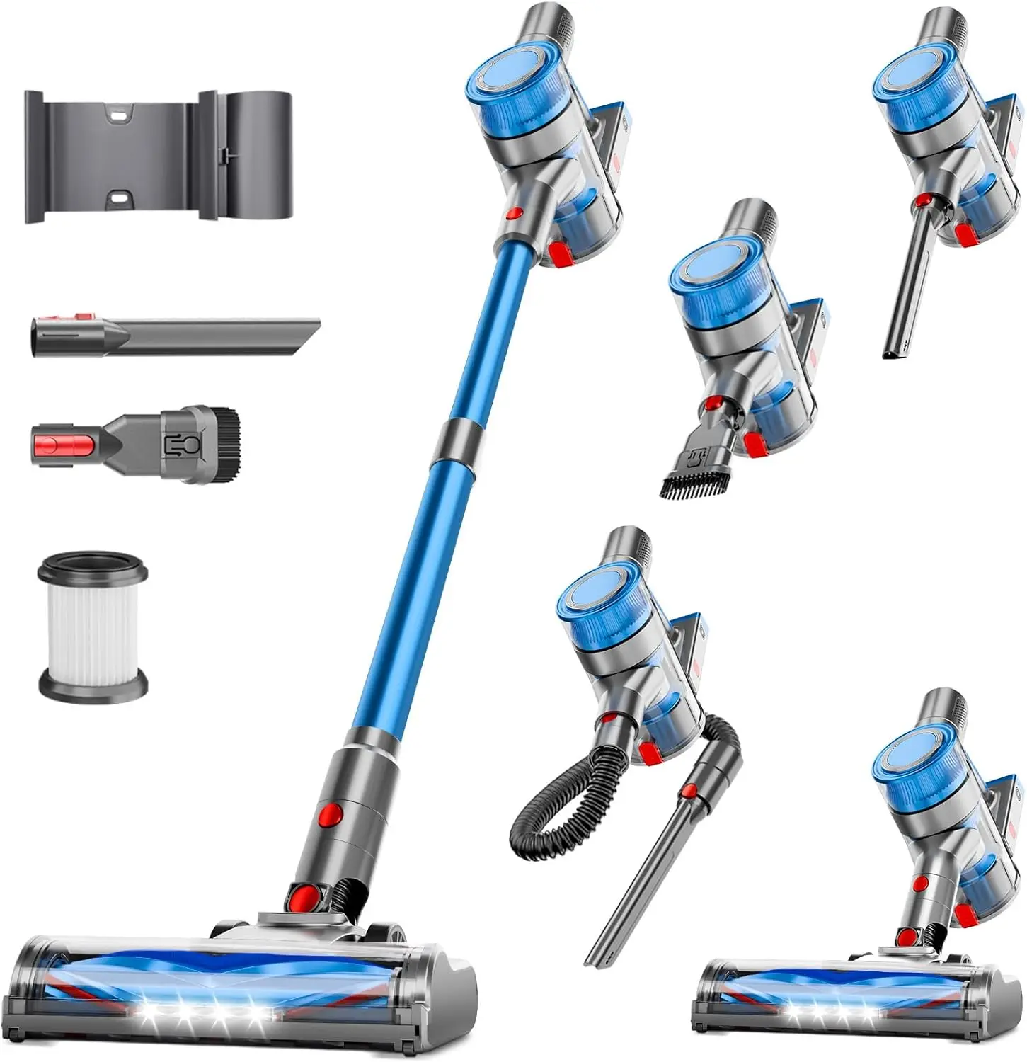

Cordless Vacuum Cleaner, Powerful Stick Vacuum Cleaner for Home with Rechargeable Battery, 6-in-1 Lightweight Handheld Vacuum
