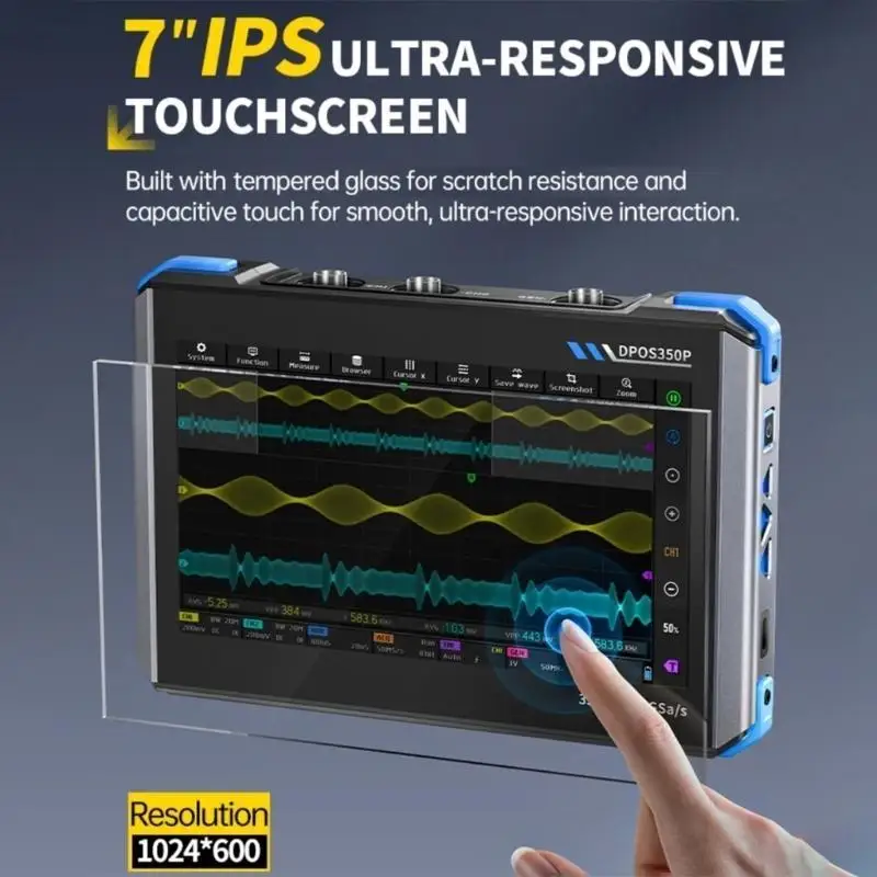 WXTC Multifunction 350MHz Oscilloscope with touchscreens & Fast Charging for Testing