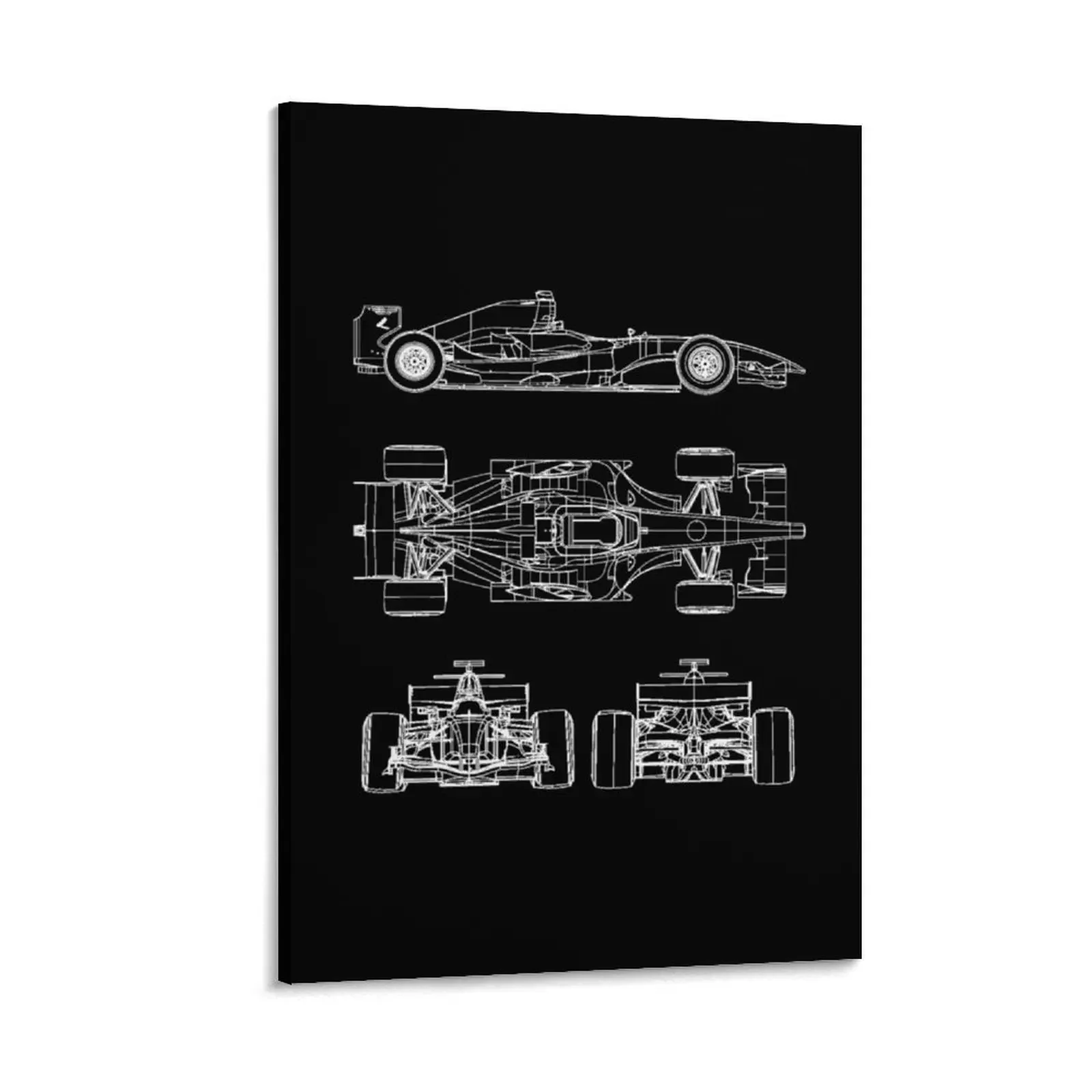 

Race car blueprint project Canvas Painting decorations for the room house decorations Posters on the wall Decor for room