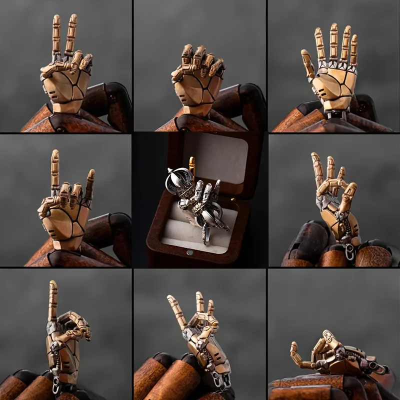 Mechanical Bionic Hand Pendant: Movable Fingers Steampunk Keychain