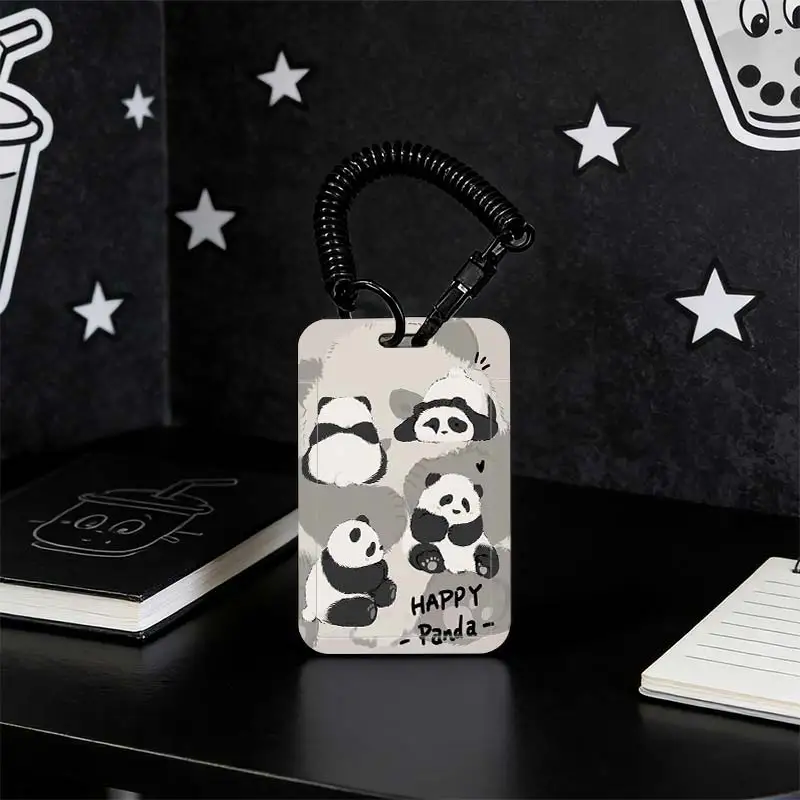 Card Holder for Stretchable Spring Cord Photo Protector Student Bus/Meal Card Protection Case Kpop Photocard Holder