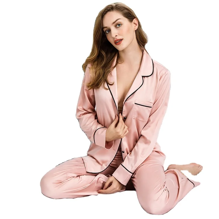 New design  adult pyjama femme pyjamas silk satin winter pajamas sleepwear rompers pajama lounge wear womens robes women