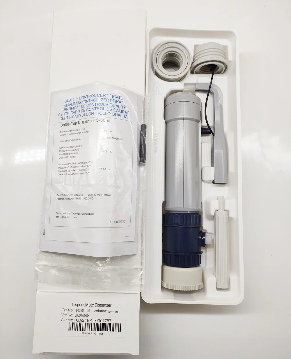WEIAI Bottle Top Dispenser 0.5-50ml Lab Liquid Handling Machine Bottle Dispenser Adjustable GL45