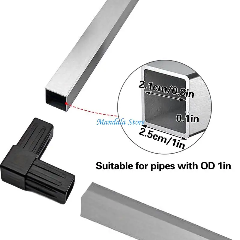 U2JC 8Pcs Plastic Joint Square Tube Connector Connection Fastener for Furniture Framing and Structural Support Enduring