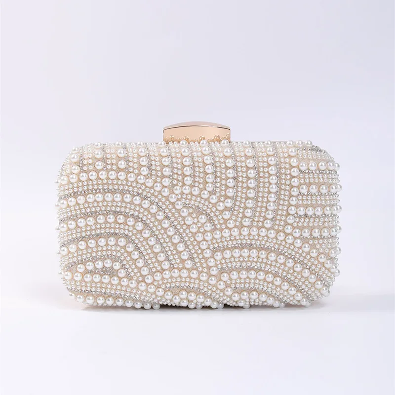 

2023 New Women Pearl Clutch Bags Diamond Party Dinner Purse Patchwork Banquet Wallets 4 Colors Drop Shipping