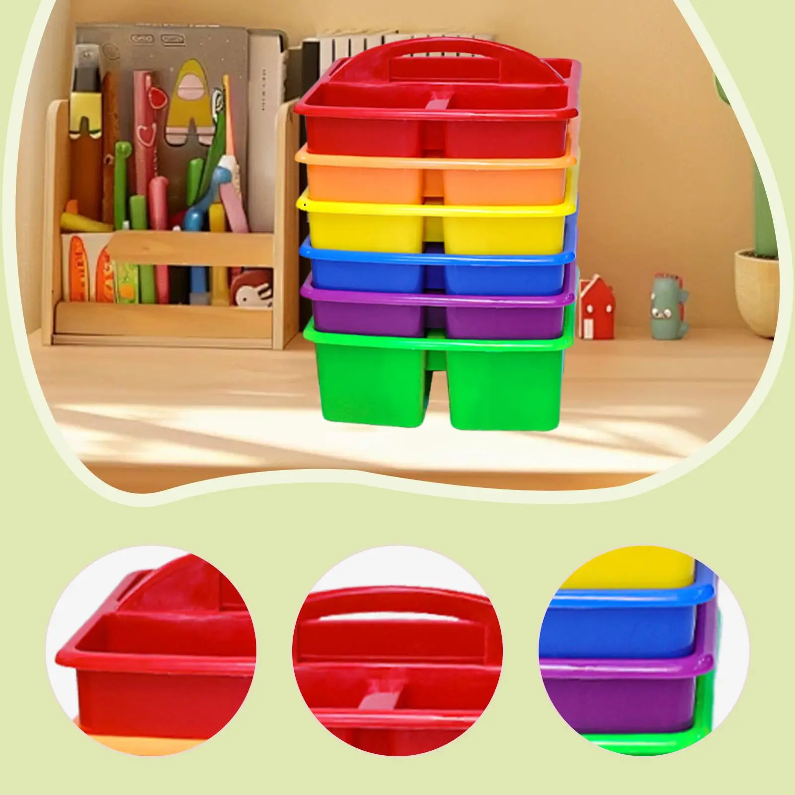 6 Pieces Classroom Storage Boxes Storage Bins Portable Toiletries Organizer for