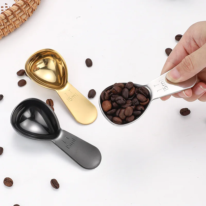 304 Stainless Steel Coffee Measuring 1 Tbsp or 2 Tbsp Scoop Food Seasoning Spoon Milk Powder Tea Mark Spoon Baking Tool