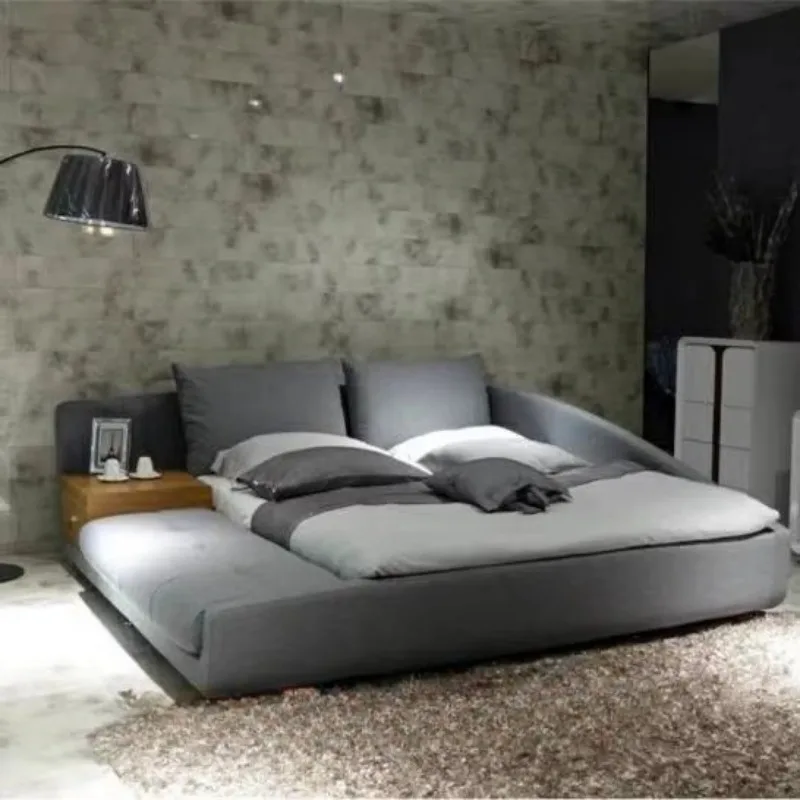 

Twin Nightstands Bed Organiser Upholstered Multifunctional French Bed Luxury Sleeping Camas Matrimonial Bedroom Furniture