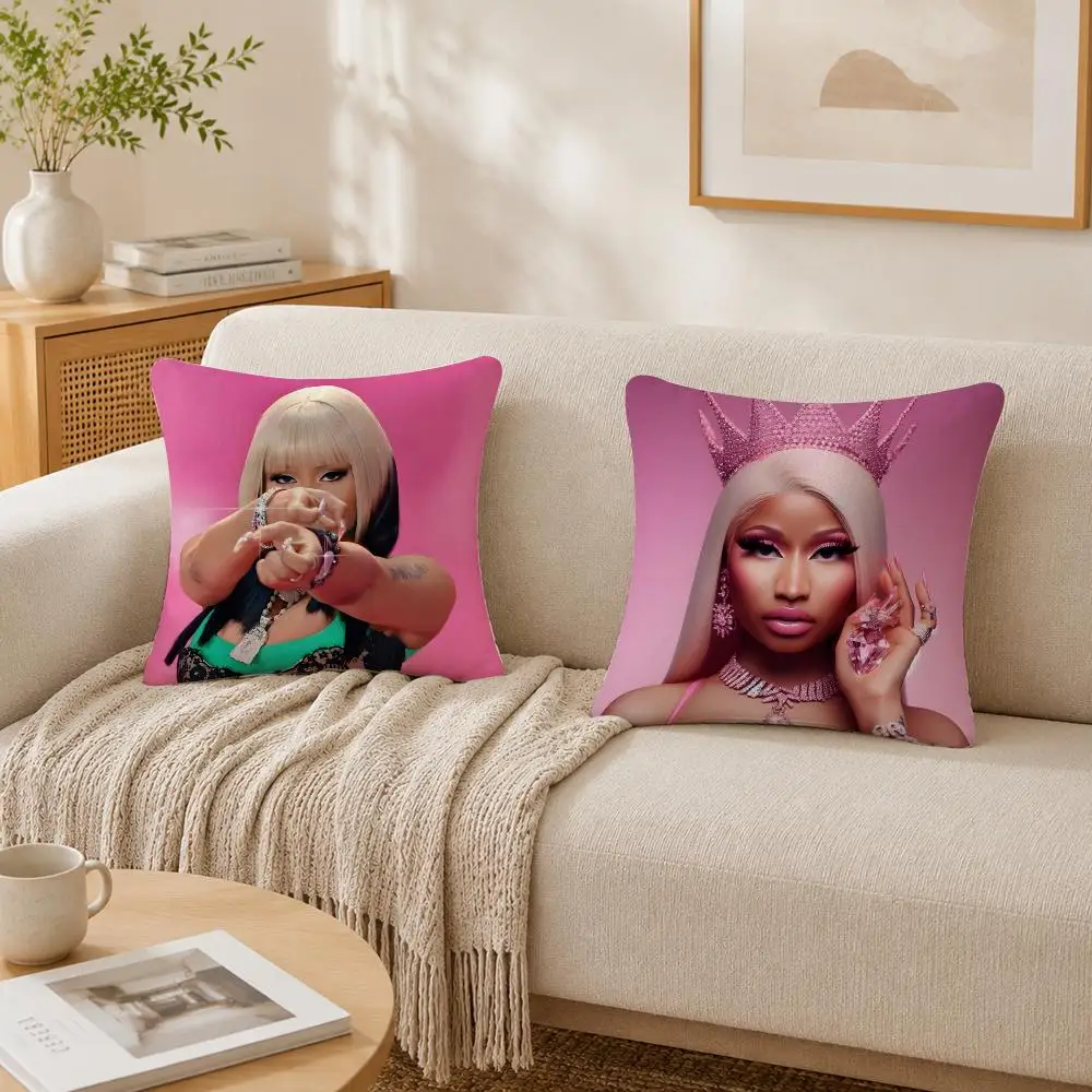 Popular Rapper Nicki M-Minaj Cushion Cover Plush Decorative Pillow Case With Hidden Zipper Cutecore Room Decor For Home