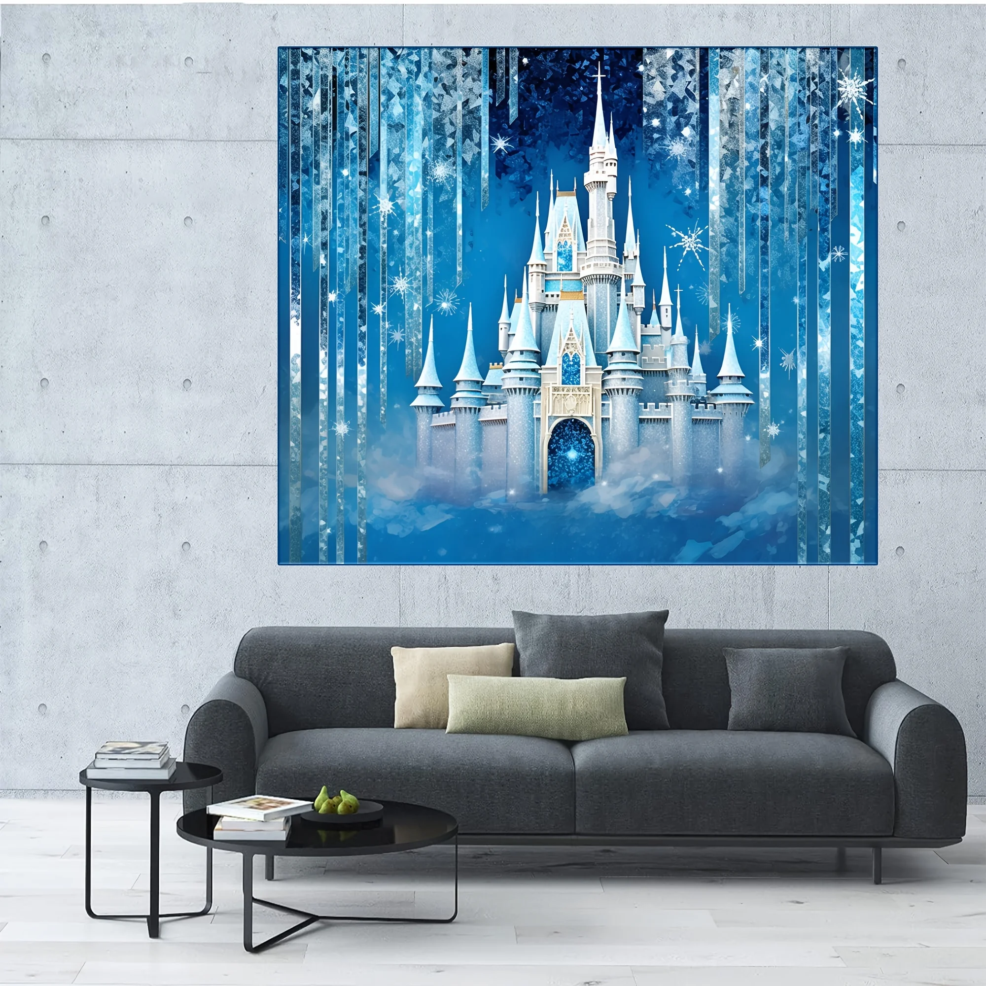 Frozen World Castle Backdrop Girls Princess Birthday Party Decorations Photography Background Christmas Winter Snowflake Banner