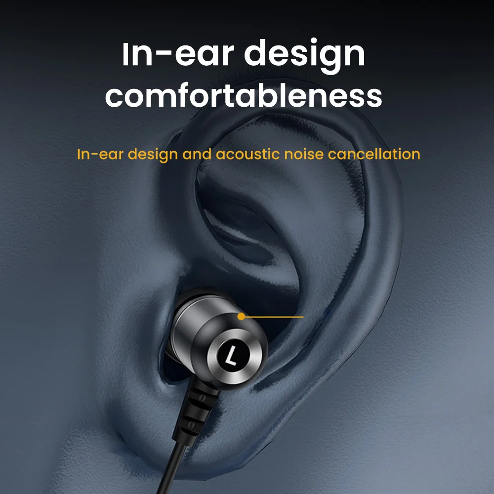 3.5MM Wired Earphones DAC Type C Headphone Wire Control Hifi Sport Game Eapbuds Waterproof Handfree Headset with Mic for Samsung