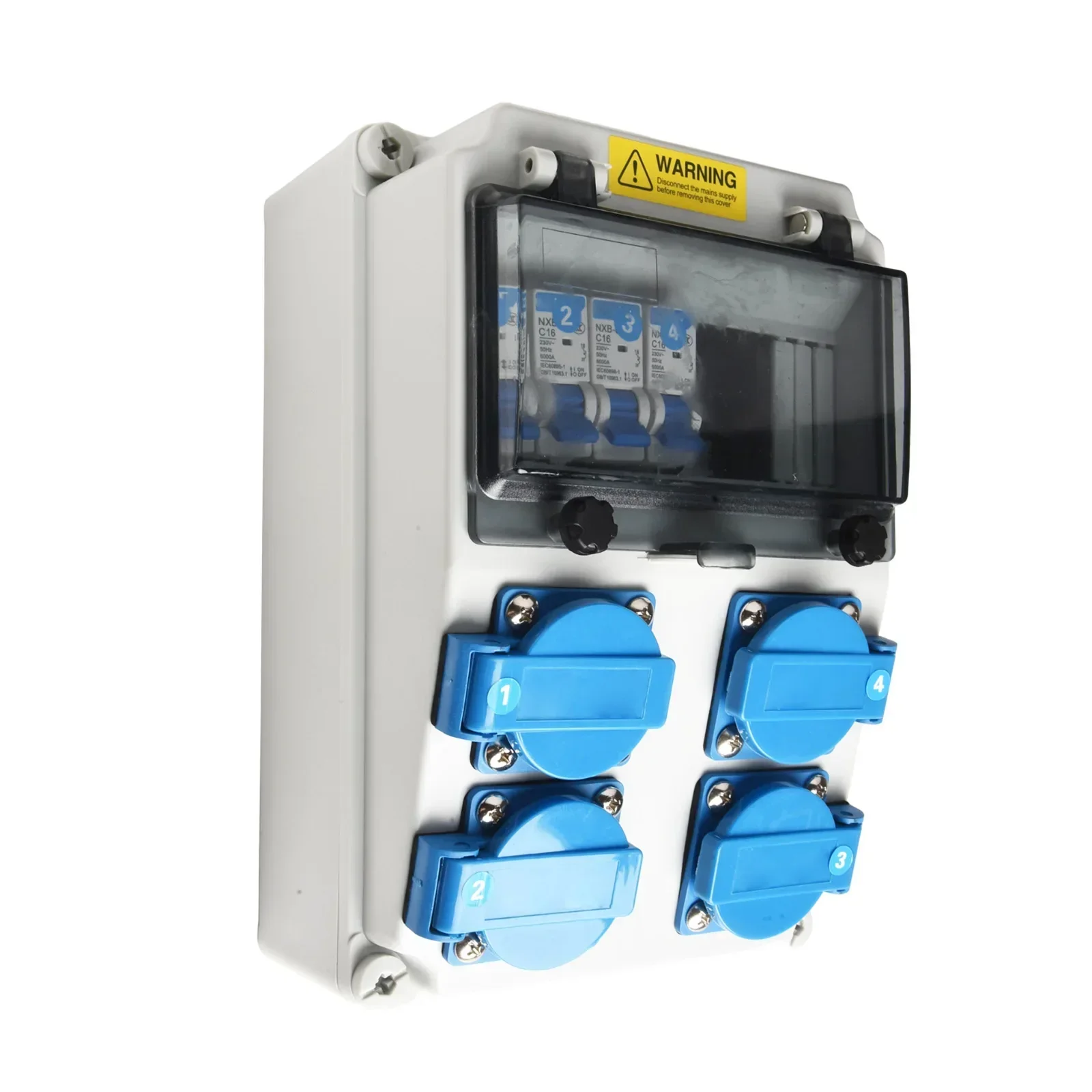 

Wall Distribution Box Exterior-Mounted Distribution Box High-quality ABS Material Temperature Resistance 16A Power Distributor