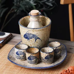 Japanese Sake Cup Ceramic Wine Separator, Household Utensils, White, Yellow, Spirit Pot, Cup, Beaker, Wineware, Bar Supplies