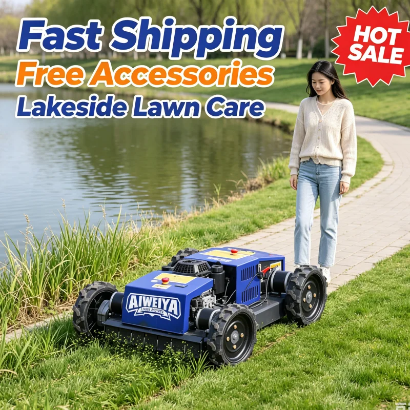 Customized Zero Turn Robot Lawn Mower All-Terrain Lawn Mower Professional Wheeled Remote Control Lawn Mower 500Mm Cutting Width