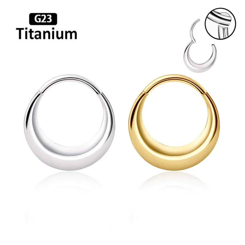 G23 Titanium Piercing Nose Rings Septum Hoops Crescent-Shaped Cartilage Body Jewelry 8/10mm Solderless Tragus Helix Earrings 16G