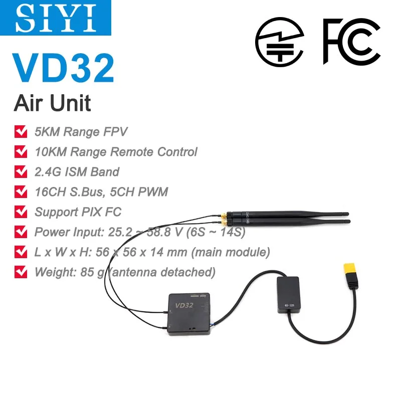 

Original SIYI VD30 VD32 AK28 VD series receiver dedicated for DIY Agricultural Spraying Drone