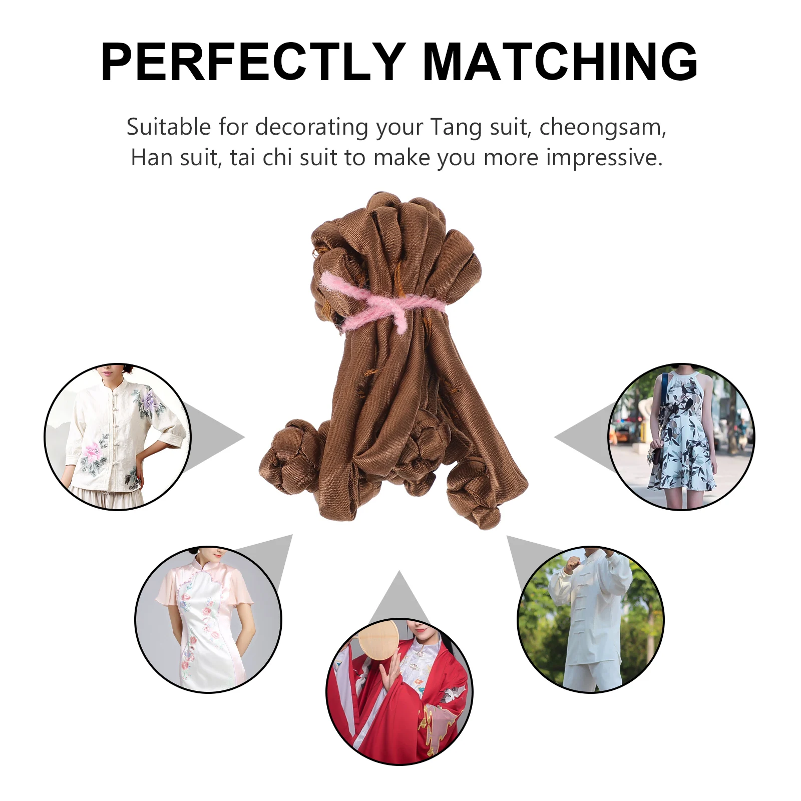 

20Pairs Classic Chinese Style Buttons One-Word Fastener Cheongsam Suit Decoration DIY Clothing Accessories Chinese Style Buttons