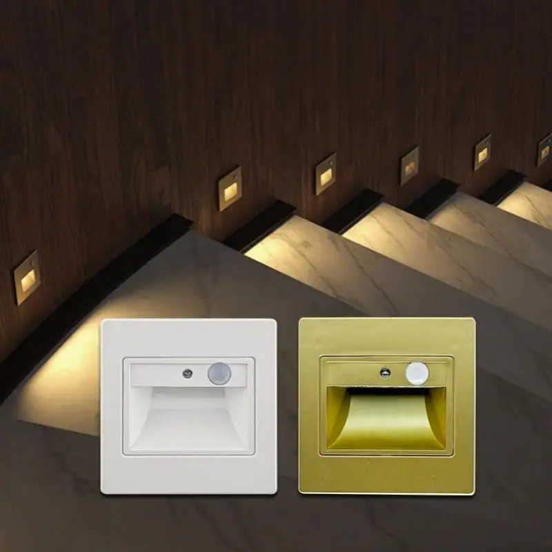 Hotel Guesthouse 86-Type Embedded Led Night Light Hallway Stairway Step Light Human Body Induction Floor Lamp Home Furnishing