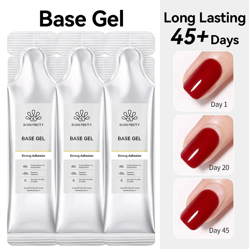 BORN PRETTY 1/3/5Pcs 15g Base Gel Refilled Package For Bottle Gel Long Lasting Refilling Replenish Maniucure Gel Polish Supplies