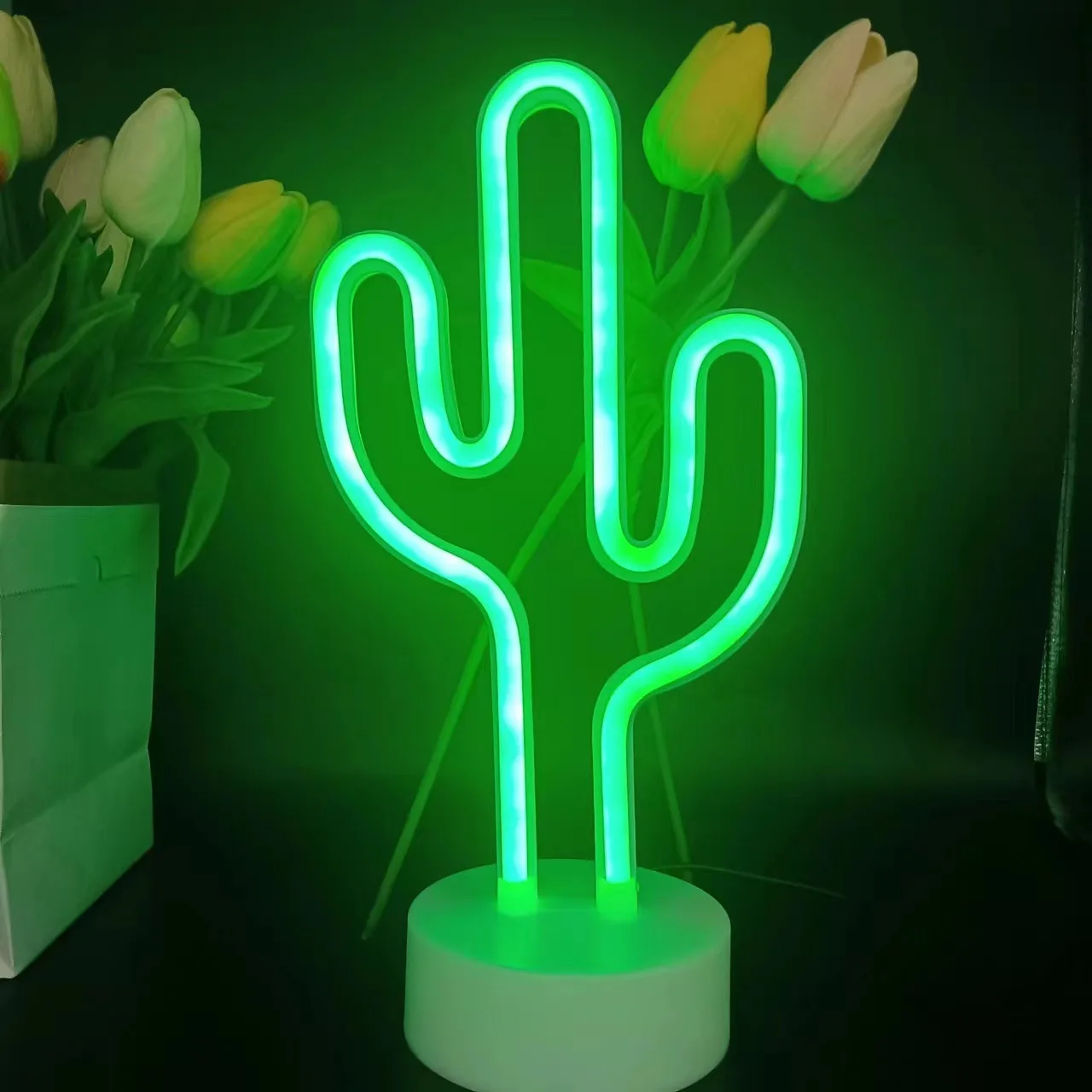 Neon Sign LED Night Light for Room Bar Party Art Decoration Wall Atmosphere Lighting USB/Battery Powered Flamingo Cactus Unicorn