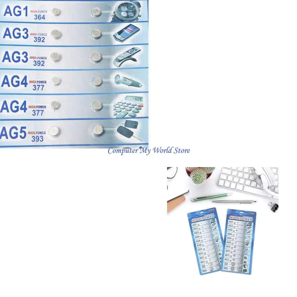 

CR2032 CR2016 Batteries AG1/3/4/5/10/12/13 Button Coin Cell Batteries for DIY