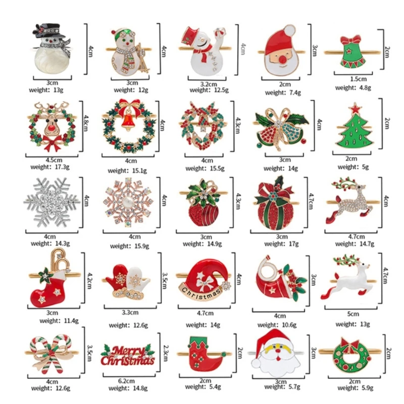 Servilleteros metálicos, árboles Navidad, servilletero, hebilla nieve, envío directo