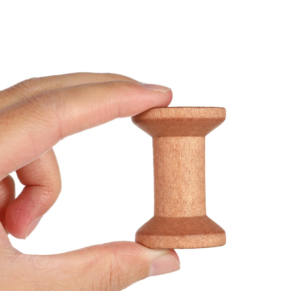 

25Pcs Wood Thread Spools Vintage Natural Wooden Bobbins for Sewing Embroidery Yarn Holders Empty Spools DIY Crafts Organizer