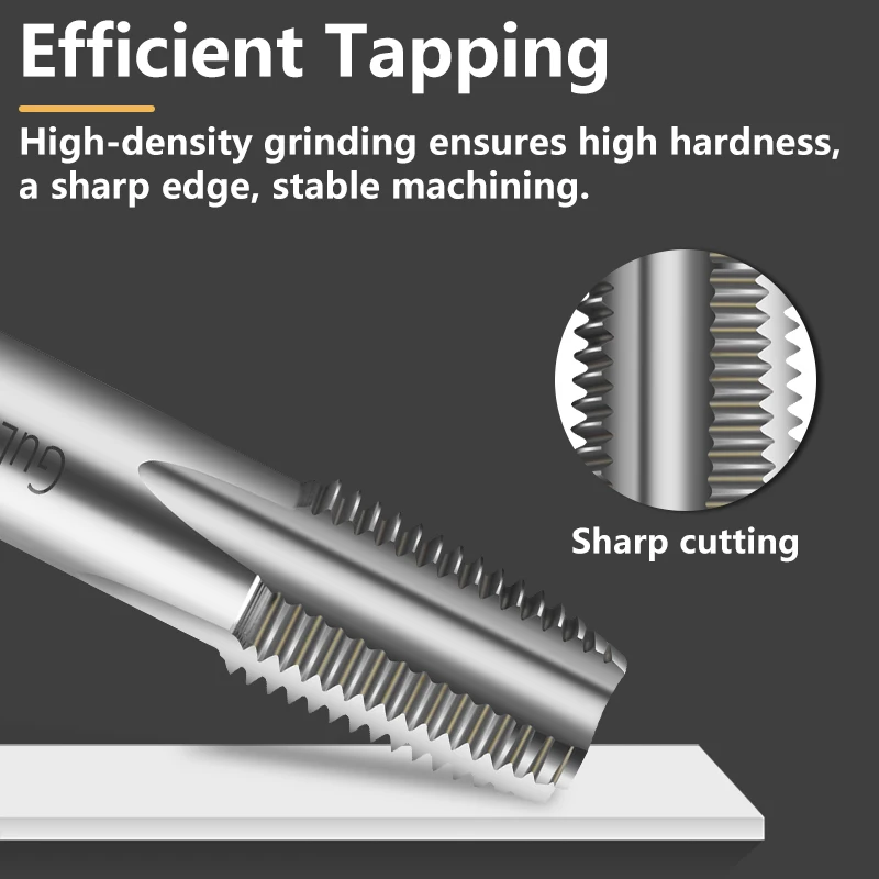 GULING 1PCS HSSE-35 JIS Standard TIN Coating Pipe Straight Fluted Tap NPT NPS 1/16 1/8 1/4 3/8 1/2 Machine Screw Thread Taps